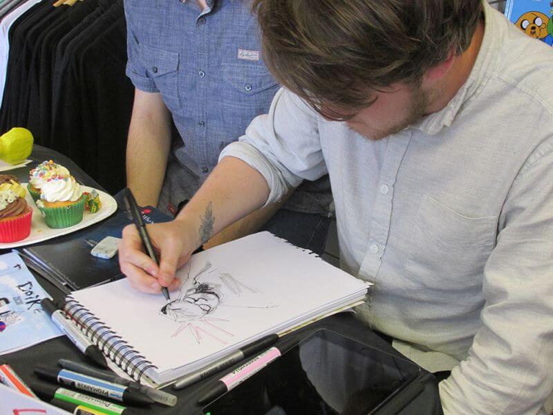 Nathan Donnell Doing Sketches at a local event