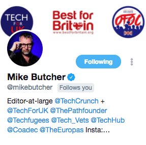 Mike Butcher Twitter