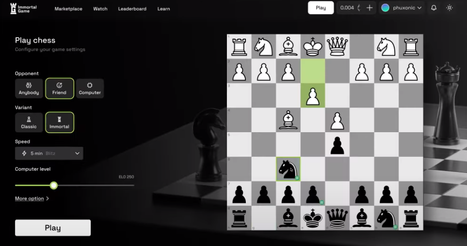 The next generation chess platform - Immortal Game - Startacus
